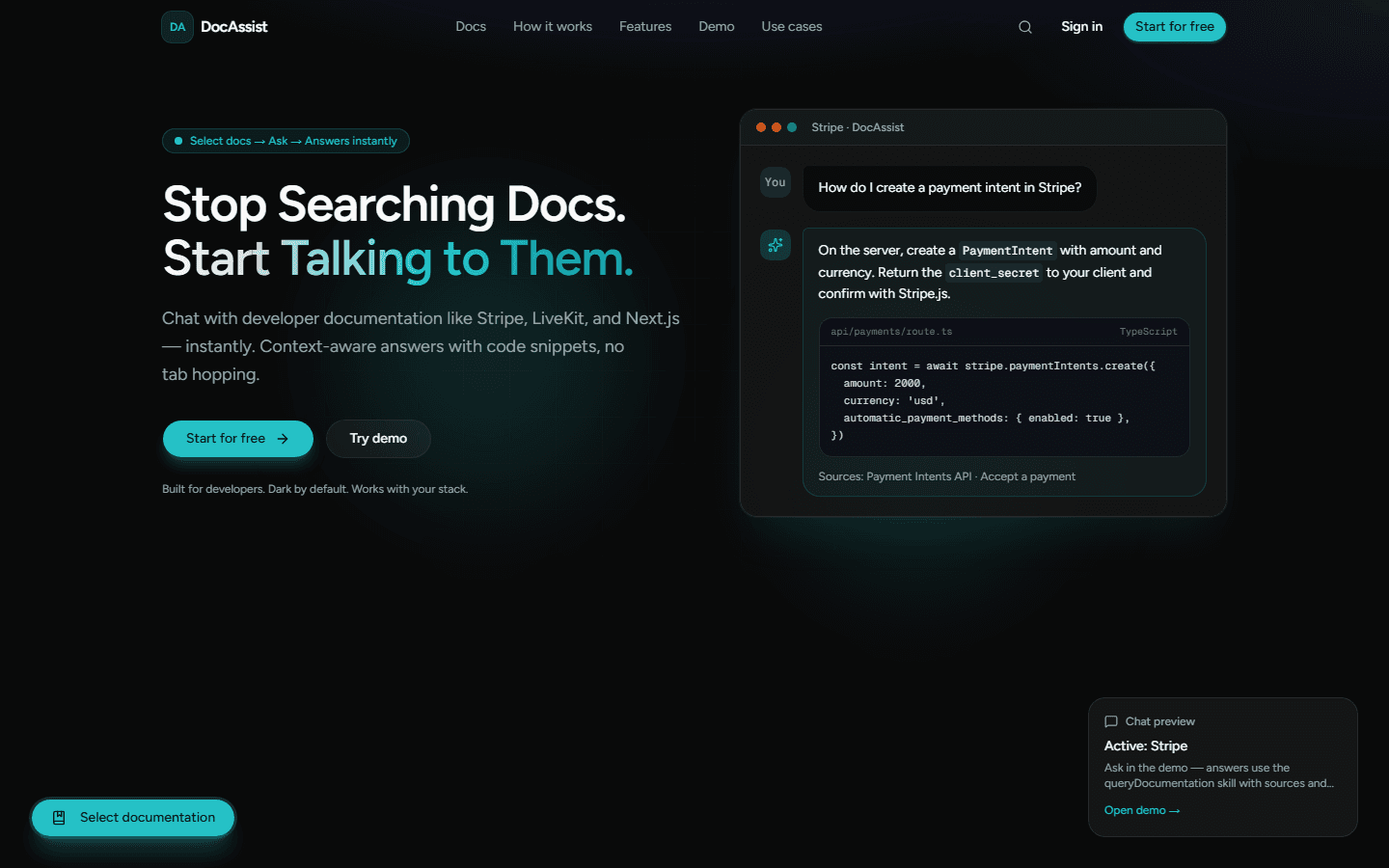 DocAssist homepage
