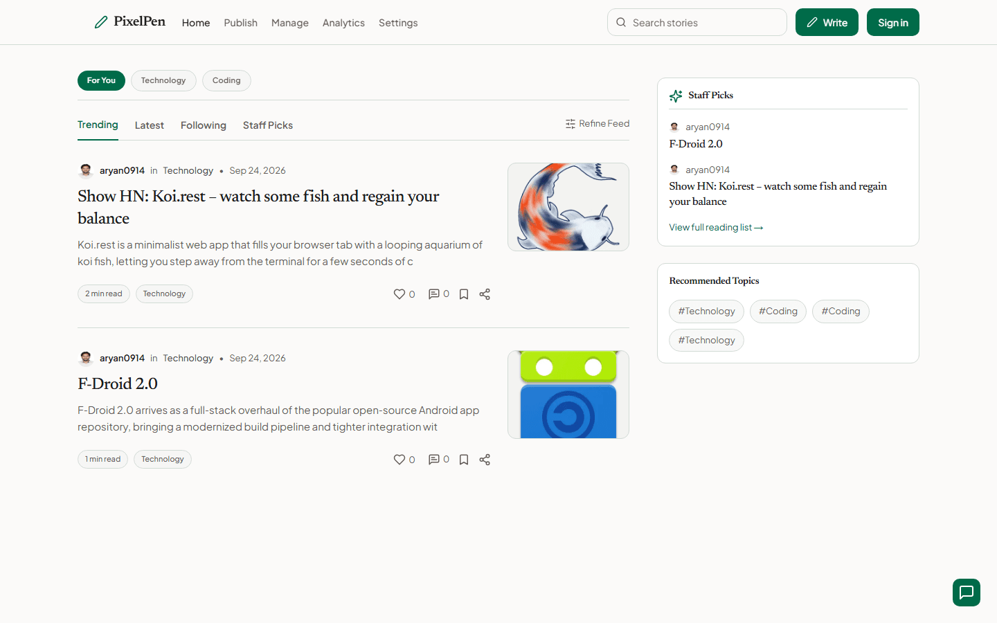 PixelPen homepage